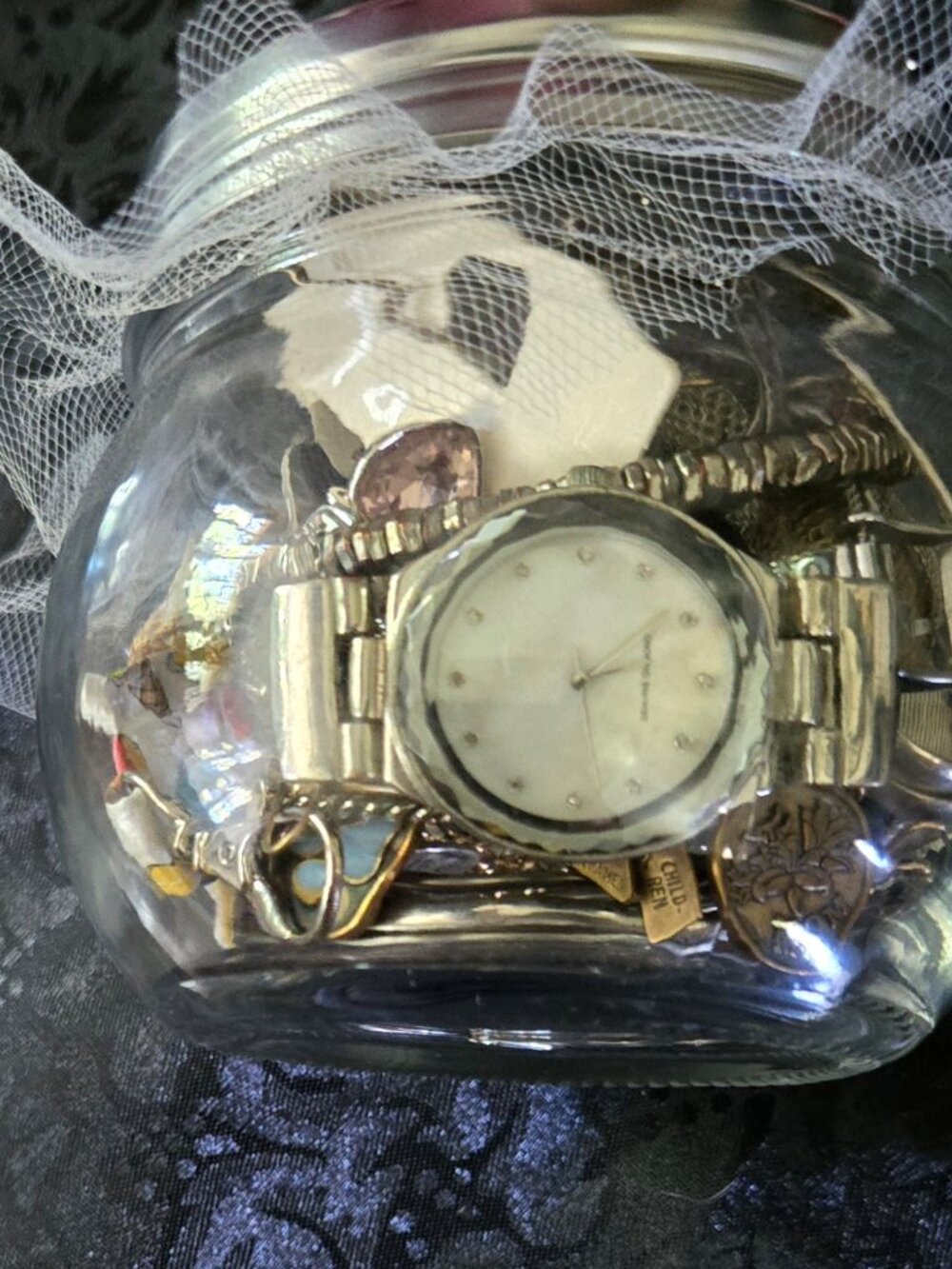 MYSTERY JEWELRY JAR:  Watches, Bracelets, Diamond Chips, Brass